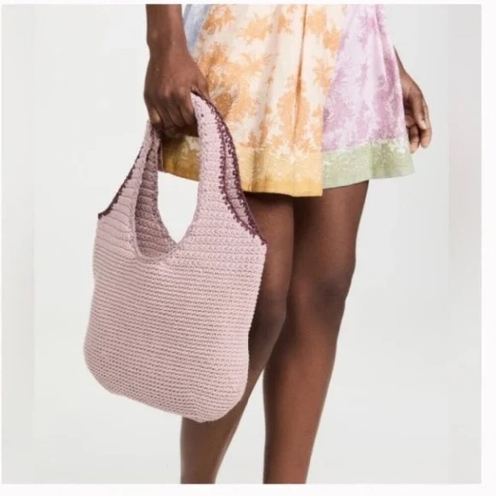 Madewell The Crochet Shopper Bag Wisteria Dove Pink Mauve NWT